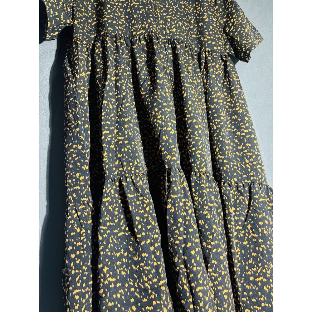 Shein Dress Women's M Black and Tan Leopard Print Patterns V-Neck Short Sleeve - Picture 5 of 16